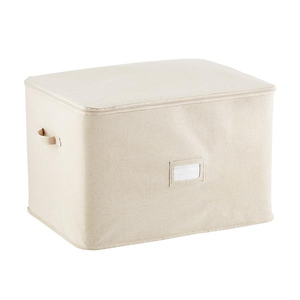 The Container Store Small Zippered Storage Bag Natural, 16 x 12 x 8 H