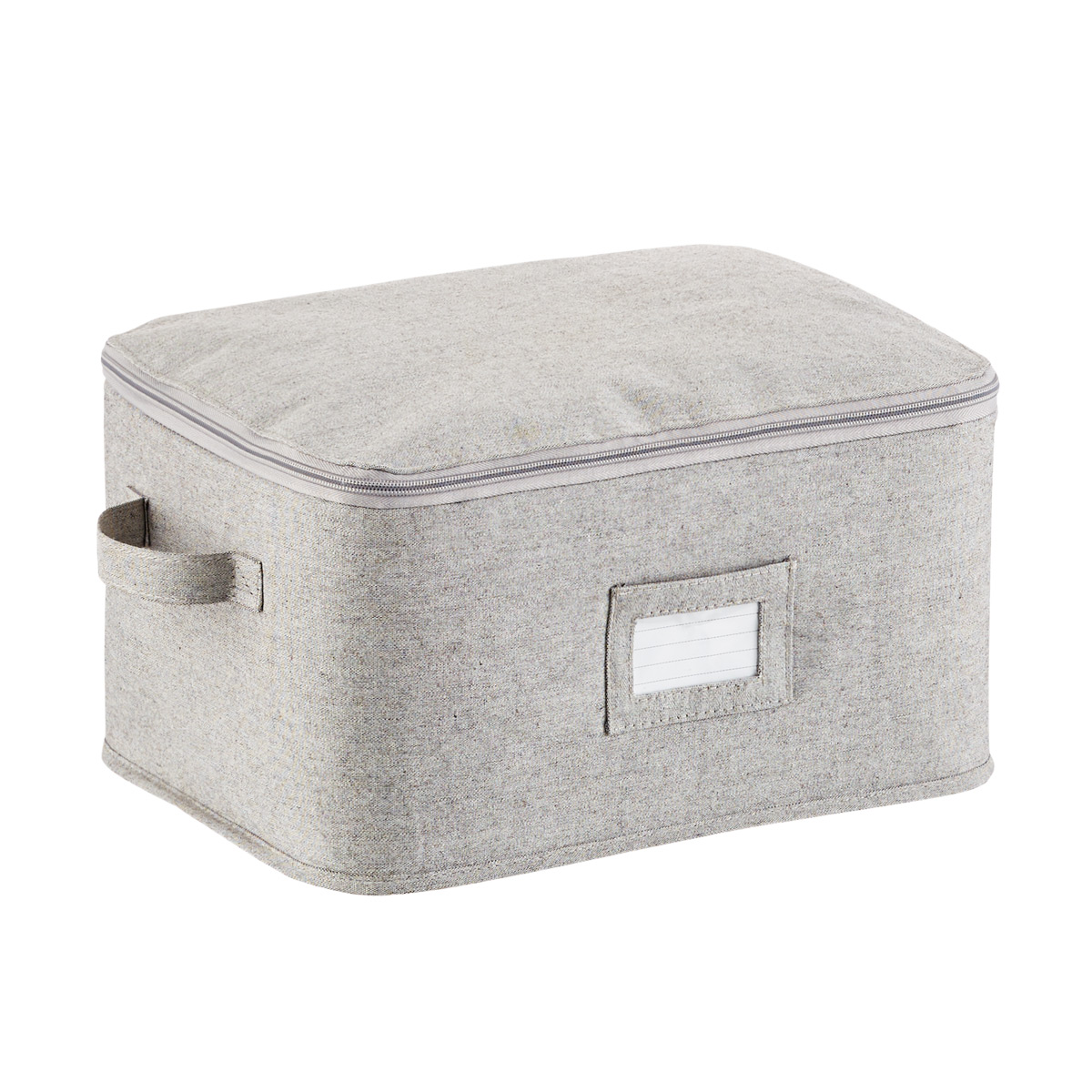 The Container Store Large Zippered Storage Bag Grey, 24 x 18 x 15 H