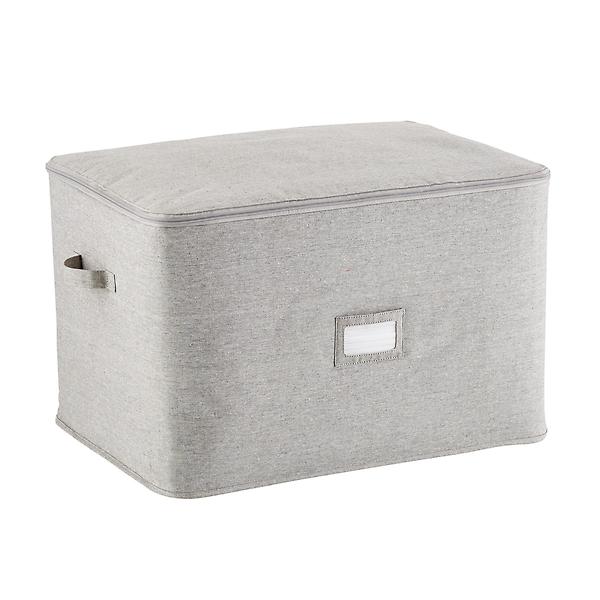 The Container Store Large Zippered Storage Bag Grey, 24 x 18 x 15 H