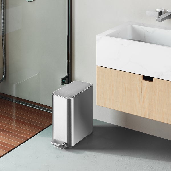 simplehuman Slim Step 1.3 Gallon Steel Trash Can
