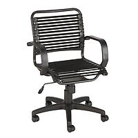 Flat Bungee Office Chair w/ Arms Black