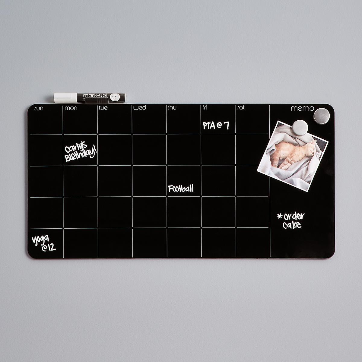 Three by Three Monthly Glass Magnetic Dry Erase Board | The