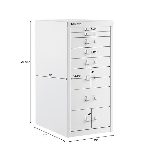 Bisley White 8- & 10-Drawer Collection Cabinets