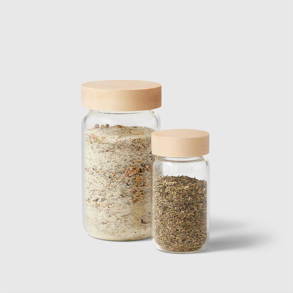 Spice Jars with Black Bamboo Lids – Tea + Linen