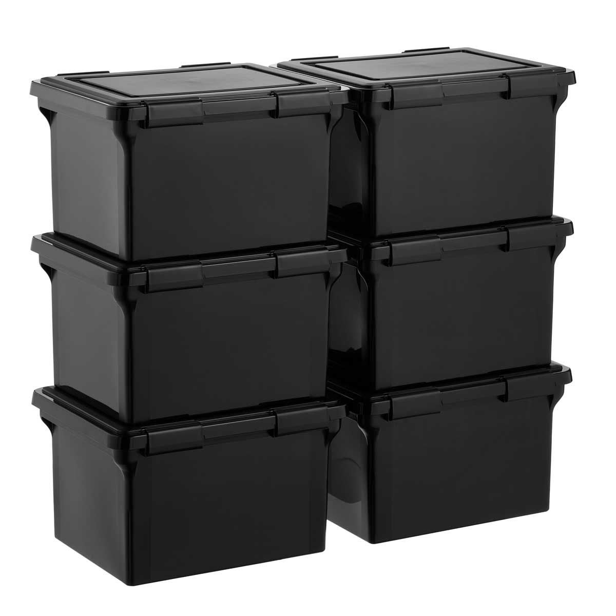 Iris Black Weathertight File Box The Container Store