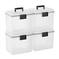 Case/4 Weathertight Portable File Totes Translucent