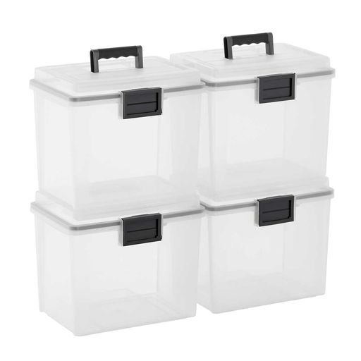 Black Storage Box Plastic with Hinged Lid Crafts Storage Organiser Medicine  Box