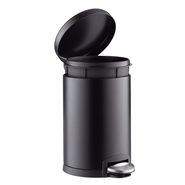simplehuman White 1.2 gal. Round Step Trash Can | The Container Store