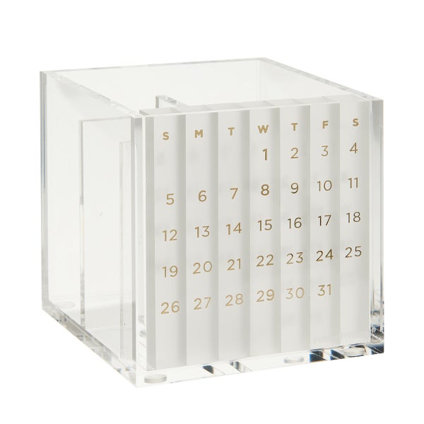 Russell Hazel Pencil Cup Perpetual Calendar
