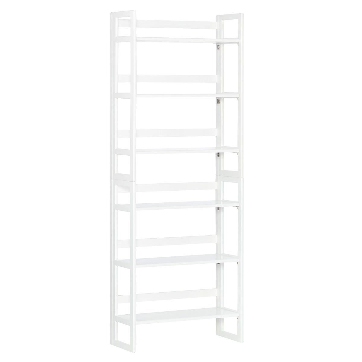 White Solid Wood Stackable Folding Bookshelf The Container Store