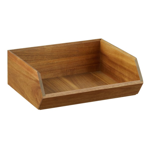 Stackable Acacia Storage Bins