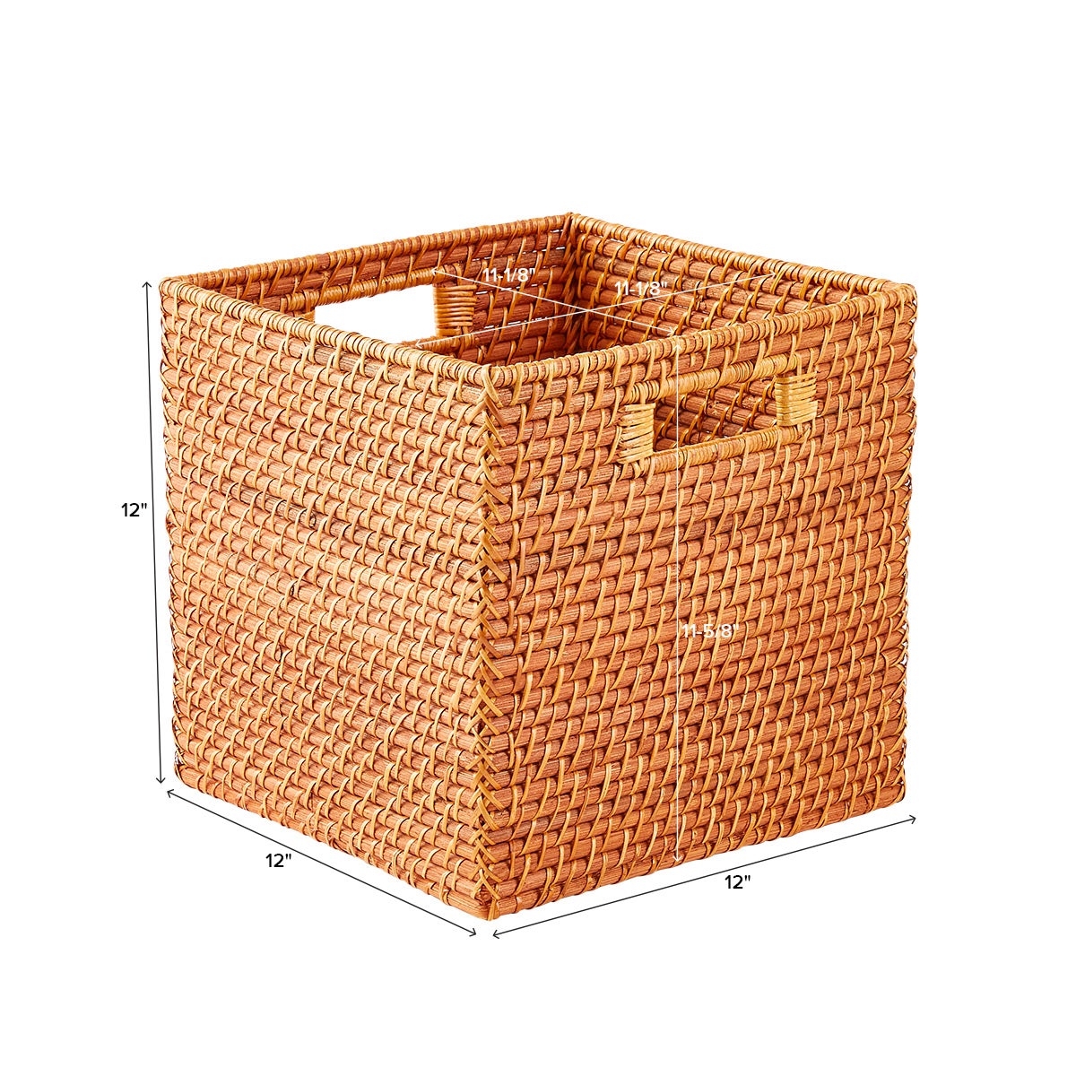 Rattan Storage Cube with Handles