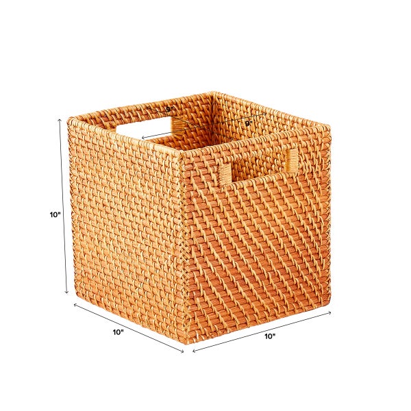 Rattan Storage Cube with Handles