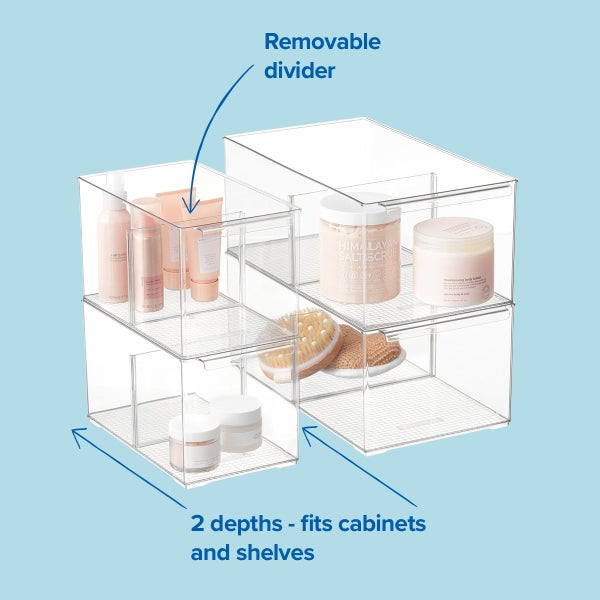 Cabinet-Depth Pantry Bins with Divider