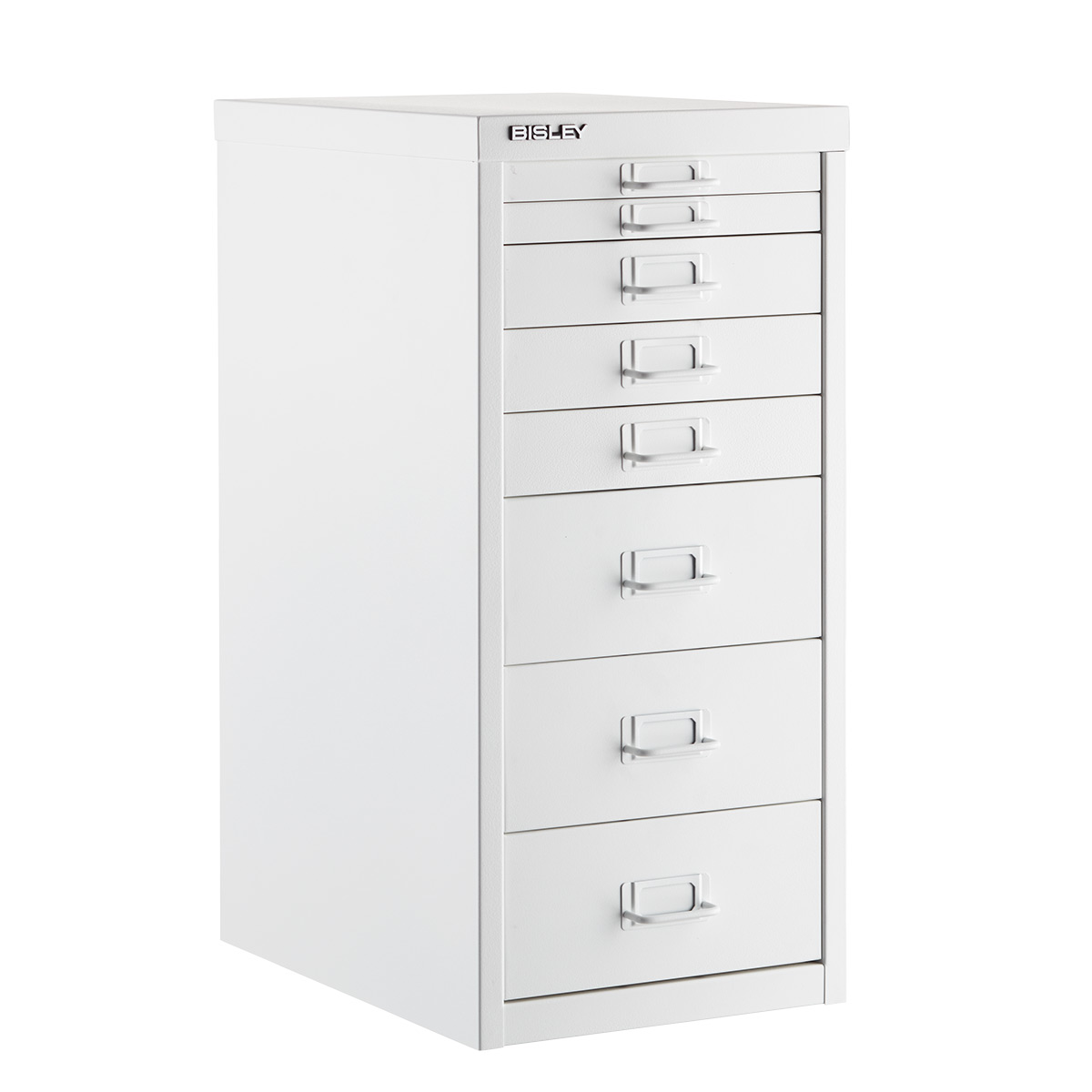 Bisley White 8- & 10-Drawer Collection Cabinets