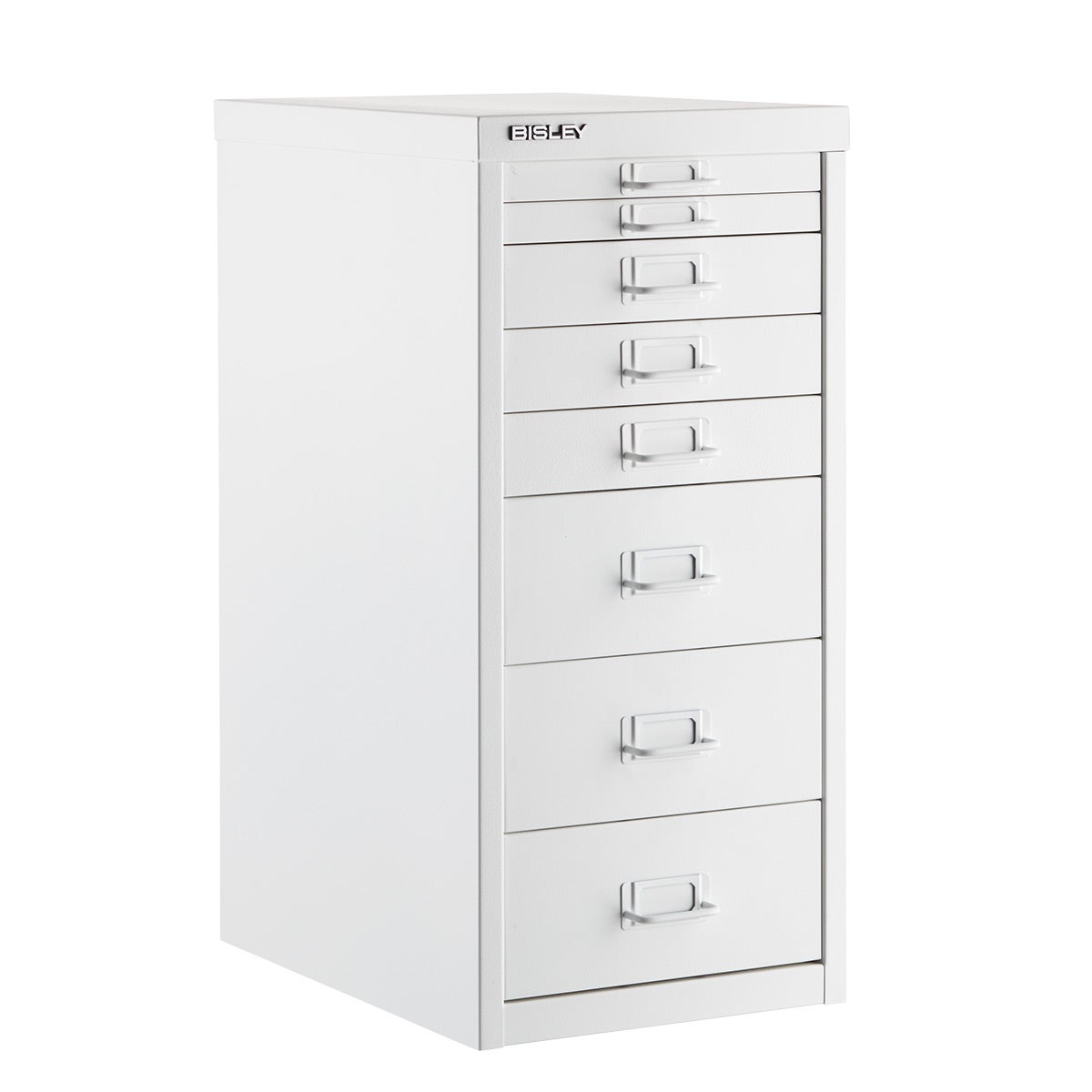 Bisley White 8- & 10-Drawer Collection Cabinets