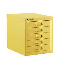 Bisley Yellow 5-Drawer Cabinet