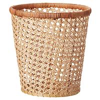The Container Store Albany Rattan Cane Trash Can Natural