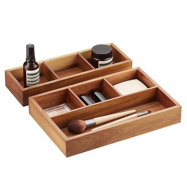 Stackable Acacia Drawer Organizers