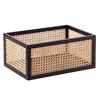 The Container Store Artisan Rattan Cane Bin Black