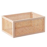 The Container Store Artisan Rattan Cane Bin Natural