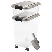 Iris Pet Food & Treat Container Clear & Grey