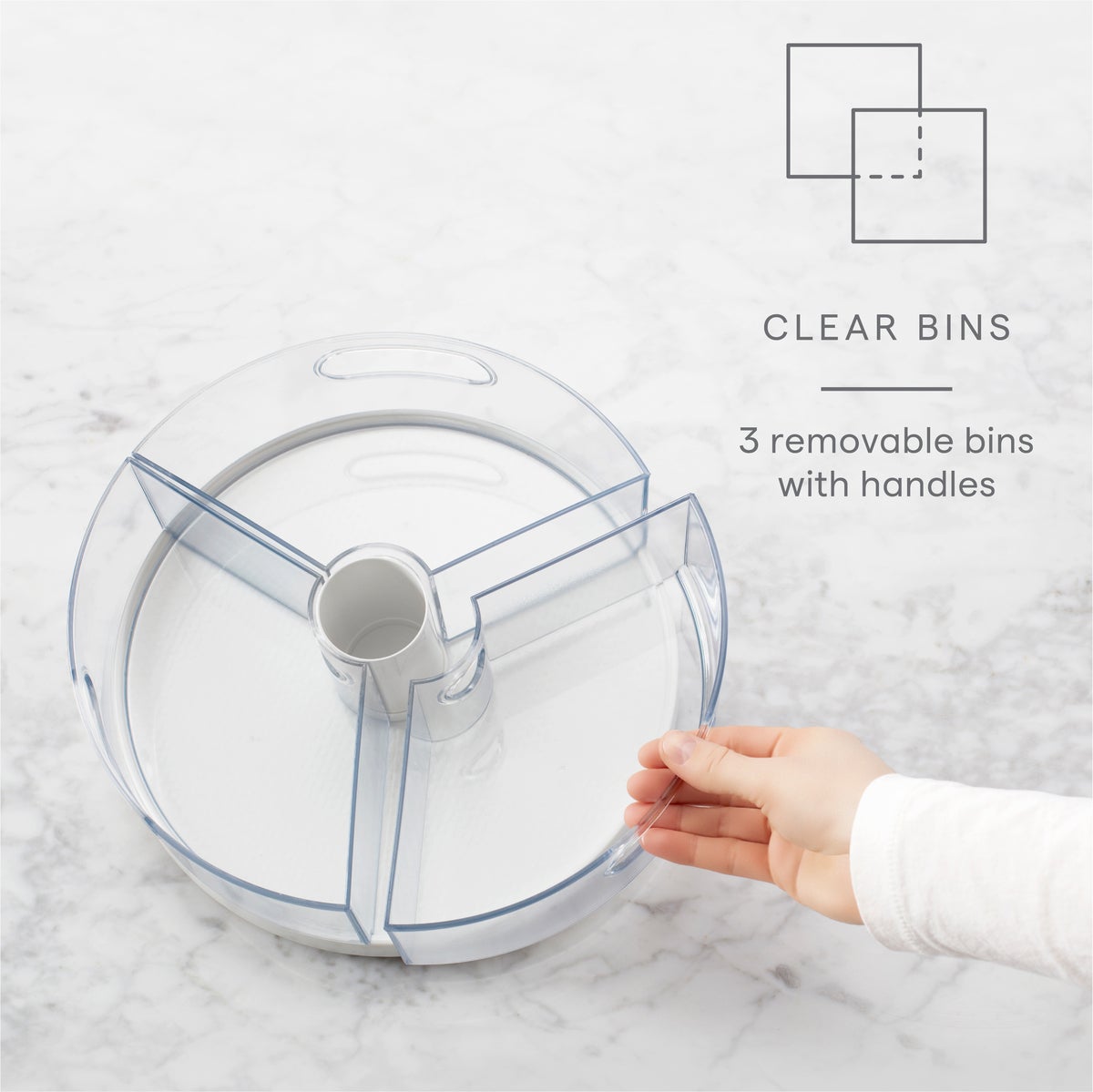 Divided Lazy Susan with Removable Bins | The Container Store