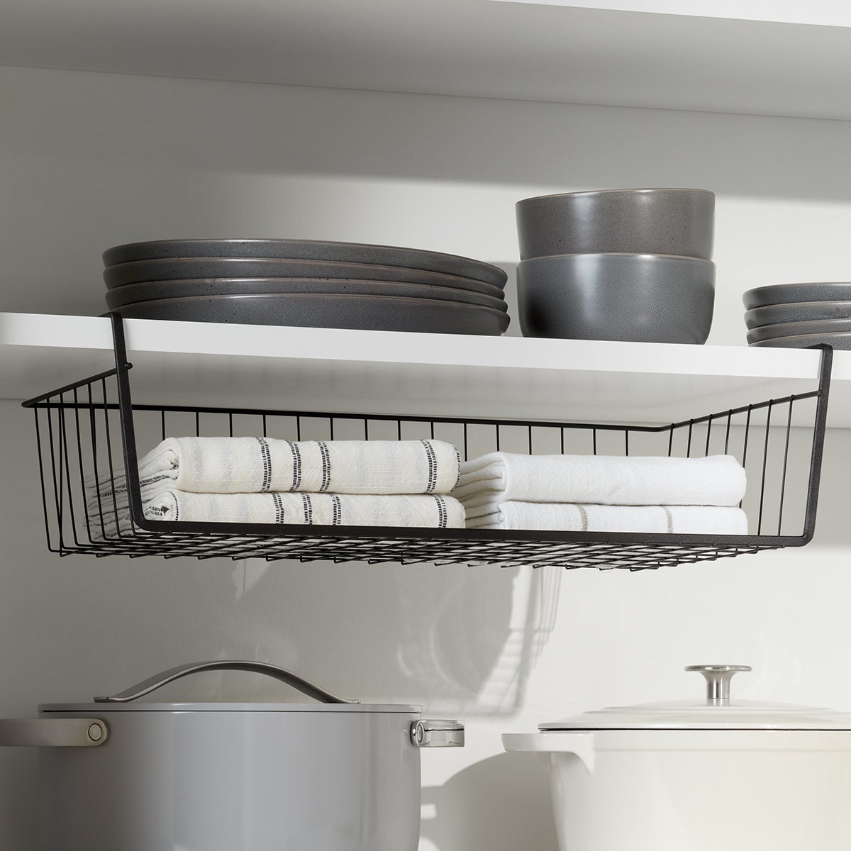 Under Shelf Metal Basket Prep & Savour Color: White