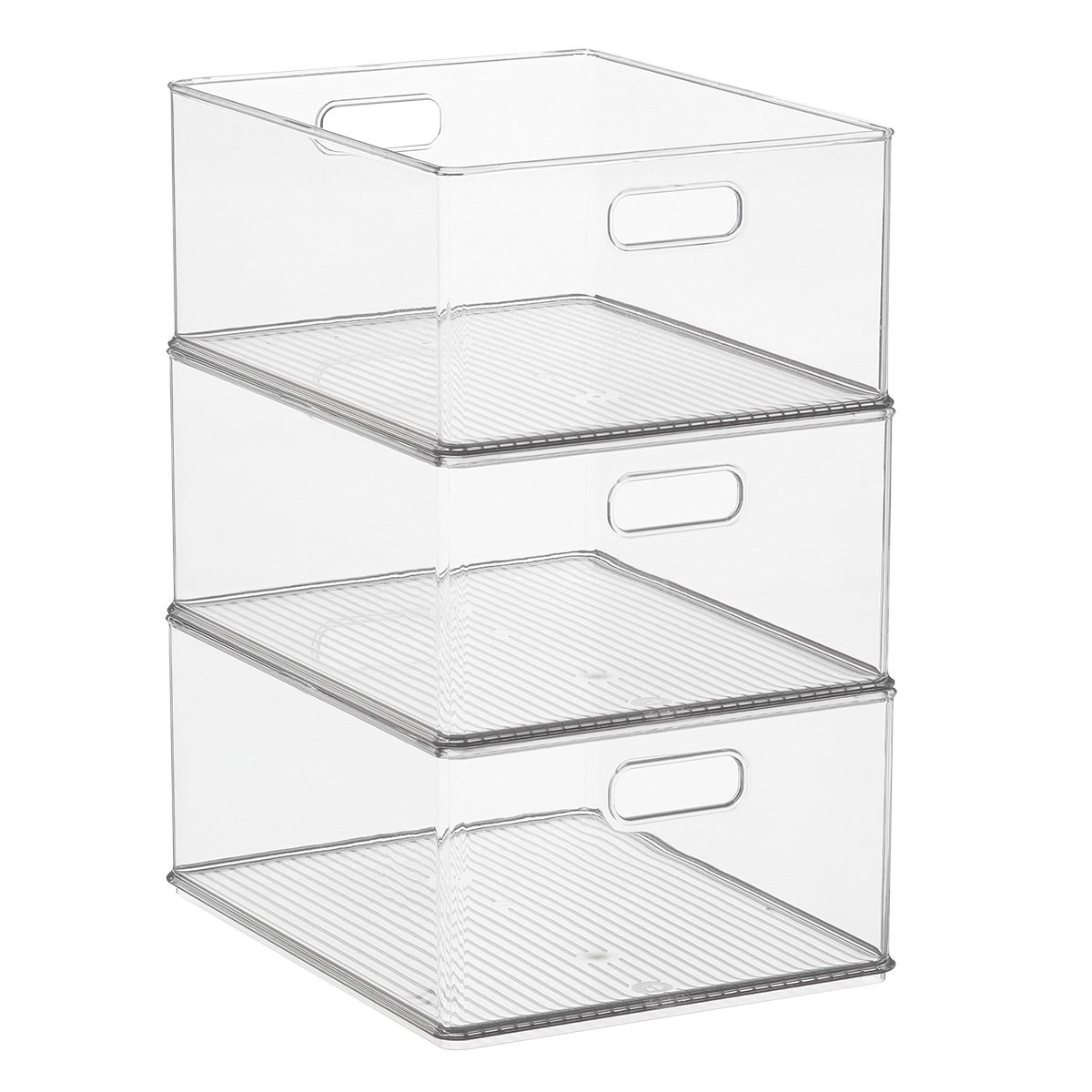 Plastic Storage Bins Stackable, Durable Organizing Container with