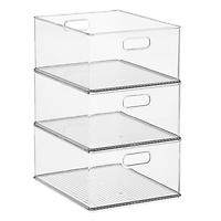 The Container Store Case of 3 Small Stackable Closet Bin Clear