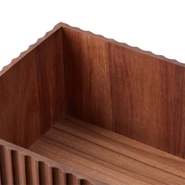 The Container Store Artisan Fluted Acacia Bin