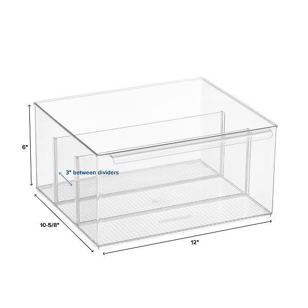 Cabinet-Depth Pantry Bins with Divider Case of 6