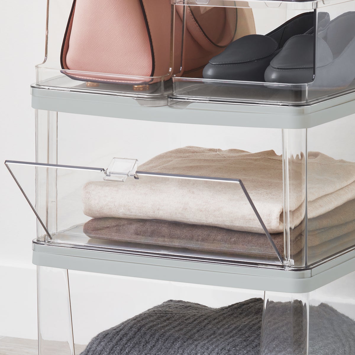 iDesign Manhattan Modular Storage Drop-Front Bin with Lid