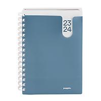 Poppin 2023-2024 18-Month Spiral Pocket Planner Slate Blue