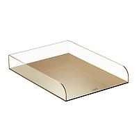 Lund London Blair Stacking Letter Tray Gold/Clear