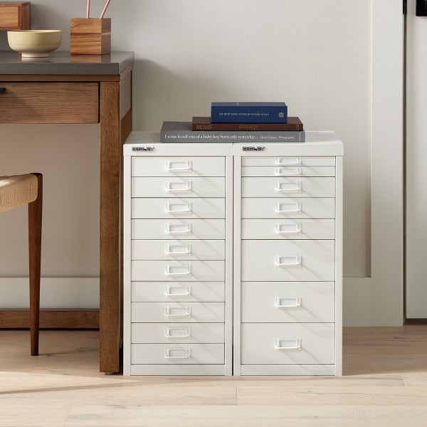 Bisley White 8- & 10-Drawer Collection Cabinets