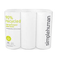 simplehuman High-Performance Paper Towels 90% Recycled Pkg/6