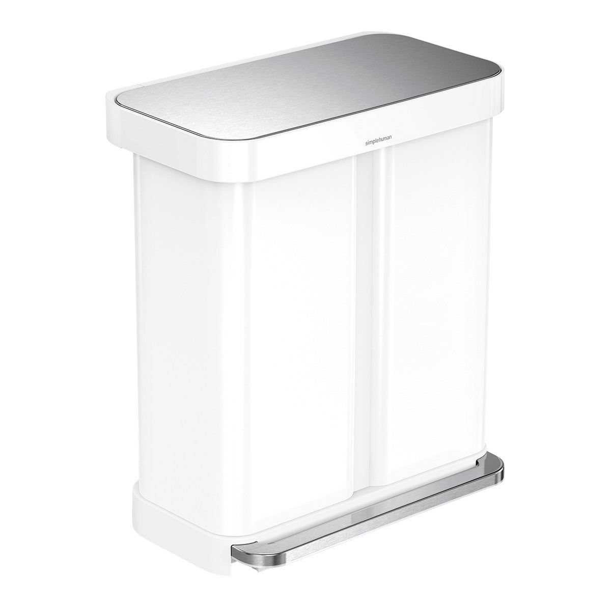 simplehuman 15 gal./58L Step Can Dual Recycler with Liner