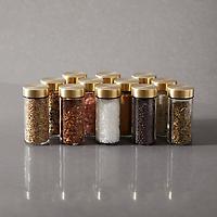 The Container Store 3 oz. Glass Spice Jar Gold Pkg/12