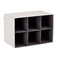 Poppin 6 Compartment Cubby Organizer Light Grey
