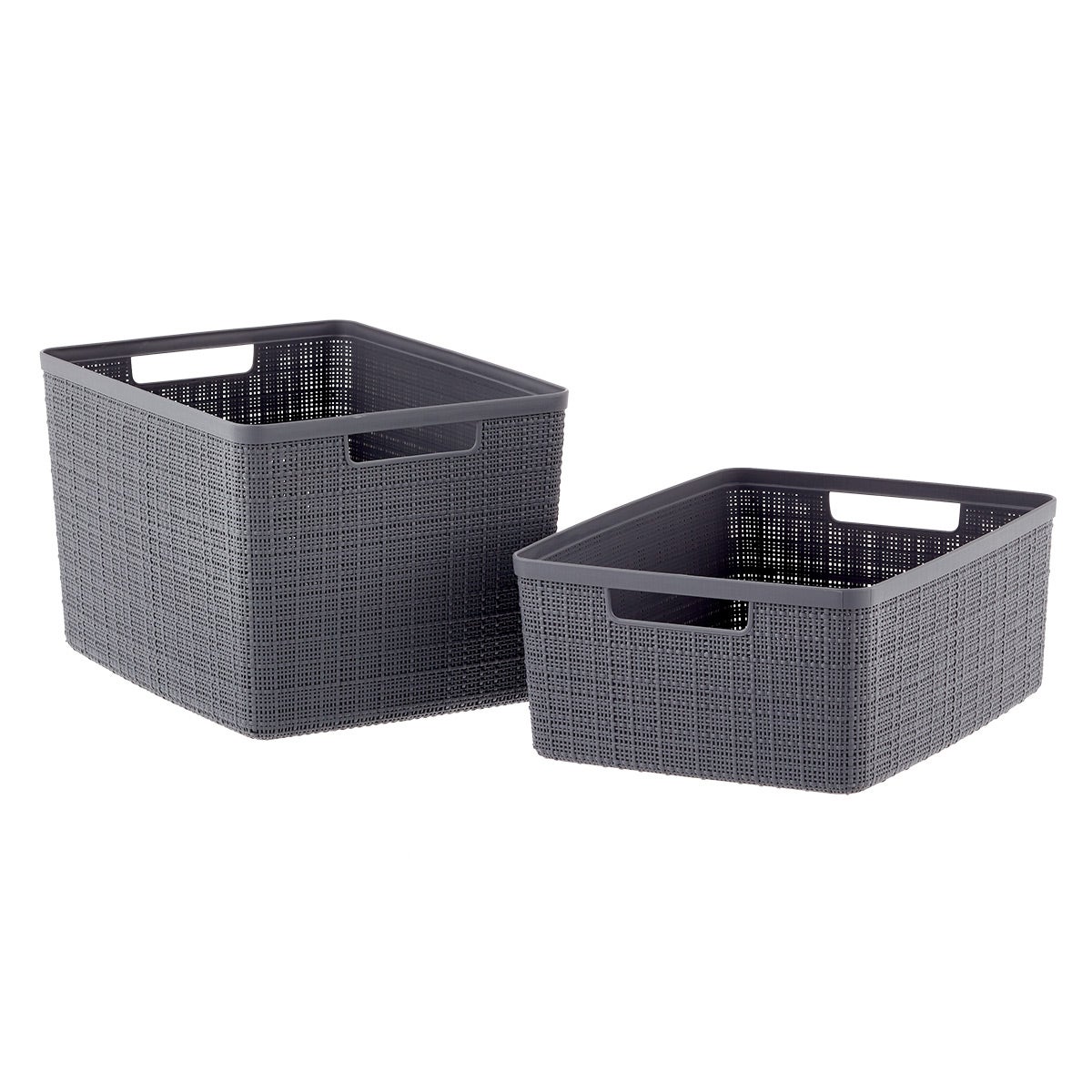 Curver Jute Gray Plastic Storage Basket