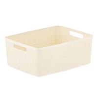 Curver Medium Jute Plastic Bin Ivory