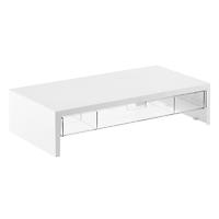 The Everything Organizer Monitor Stand with Drawer White/Clear
