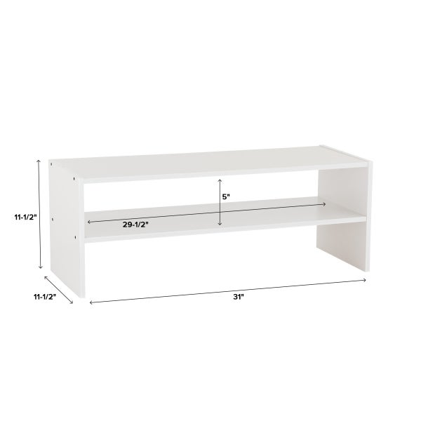 2-Tier Stackable Shoe Rack Bamboo, 28 x 11 x 11-5/8 H | The Container Store