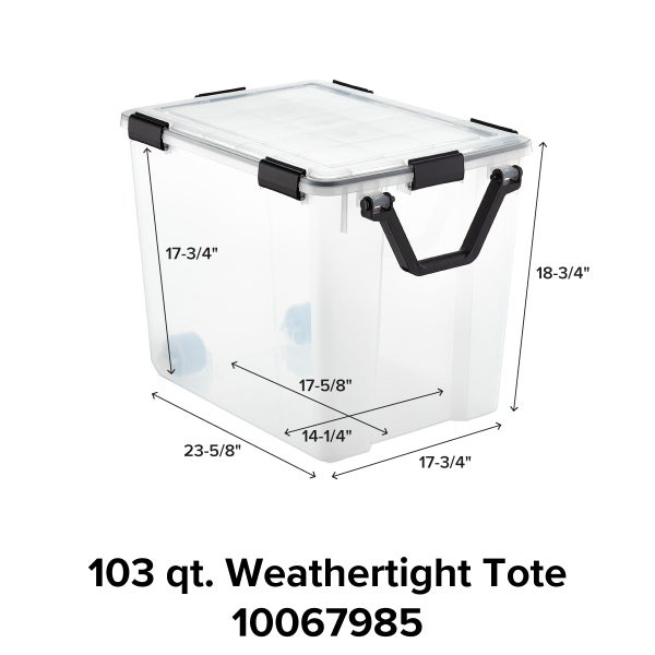 103 qt. Weathertight Tote with Wheels