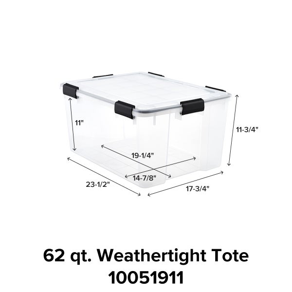 Weathertight 82 qt Plastic Storage Tote