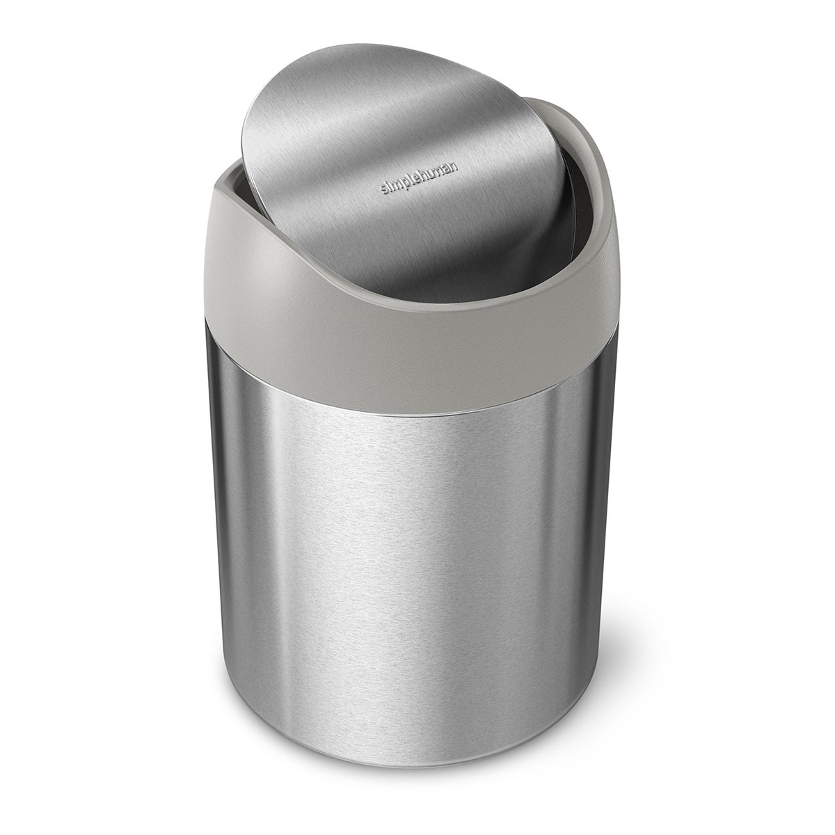 simplehuman, Brushed Stainless Steel 1.5 Liter / 0.4 Gallon Mini Countertop Trash Can