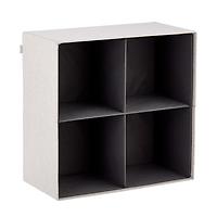 Poppin 4 Compartment Cubby Organizer Light Grey