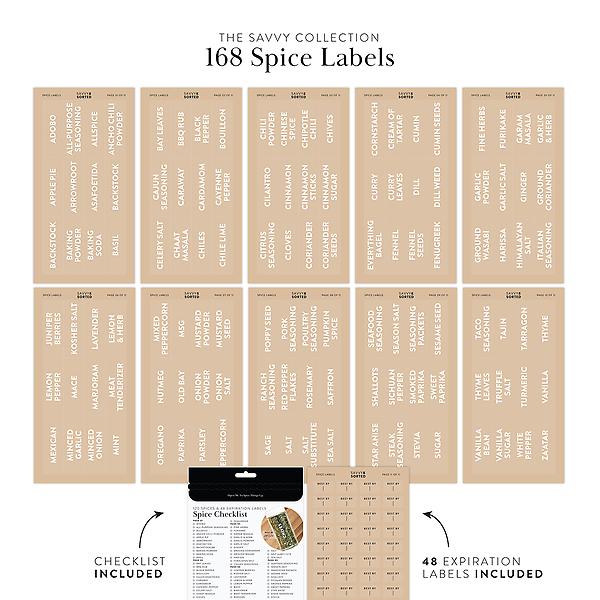 Savvy & Sorted Vertical Spice Labels Pkg/168