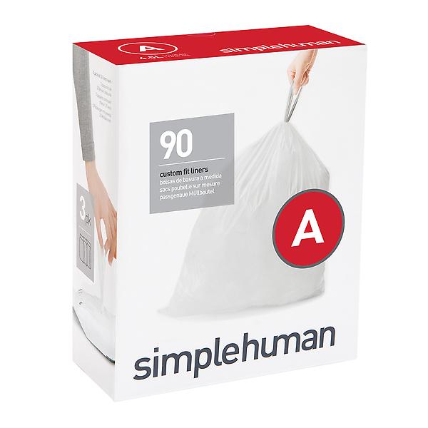 Simplehuman Code A Custom Fit Can Liners, 1.2 Gallon - 3 pack, 30 count each